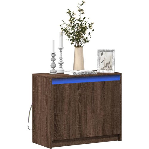 vidaXL Komoda z LED rjavi hrast 72x34x61 cm inženirski les Cene