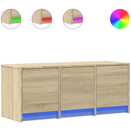 Maison Chic TV omarica - TV stojalo - Televizijska omarica z LED sonoma hrast 97x34x40 cm inženirski les, (21700302) Slike