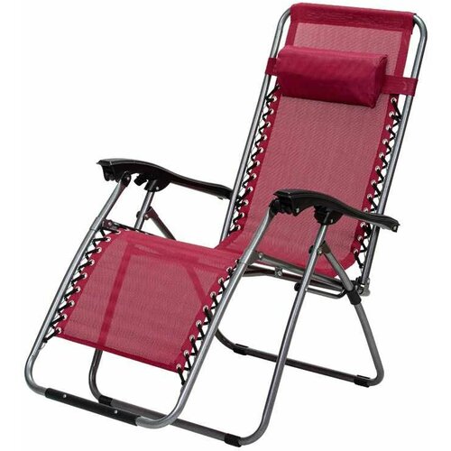Green Bay podesiva baštenska metalna stolica sa jastukom messina - crvena Slike
