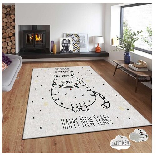 Conceptum Hypnose Tepih sa novogodi&scaron;njim motivima Asr-Crpt-68, Pravougaoni, 100 x 180 cm, Bež Cijene