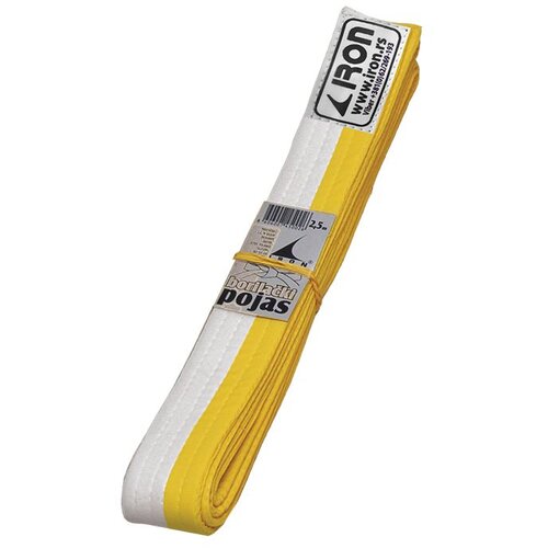IRON SPORT Belo žuti pojas 240cm - žuto beli pojas za borilačke sportove Cene