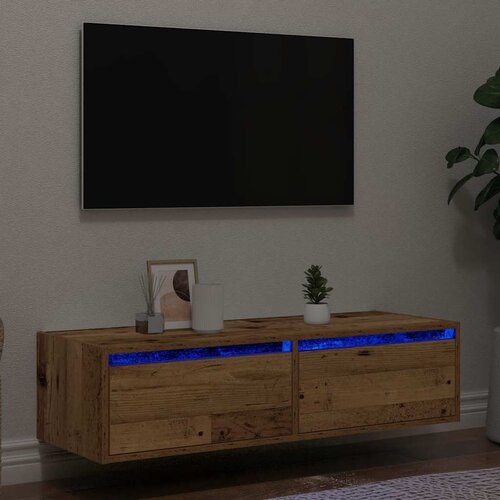 VidaXL TV ormarići s LED svjetlima 2 kom boja drva 100X35,5x25 cm Slike