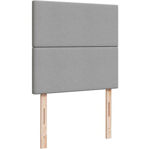 VidaXL Okvir kreveta s oprugama i madrac svjetlosivi 90x200cm tkanina Slike