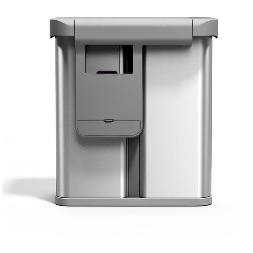 Simplehuman Jeklen ko&amp;scaron; za smeti 34+24 l za ločevanje odpadkov/brezstični v srebrni barvi Dual Sensor &amp;ndash; Slike