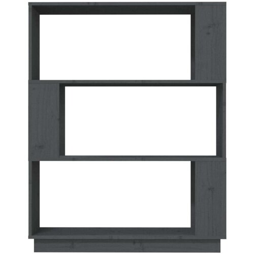 VidaXL knjižna omara/pregrada siva 80x25x101 cm trdna borovina Slike