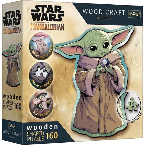 Trefl Wood Craft: Star Wars - Mandalorijanac Grogu 160-dijelni premium drveni puzzle - Cene