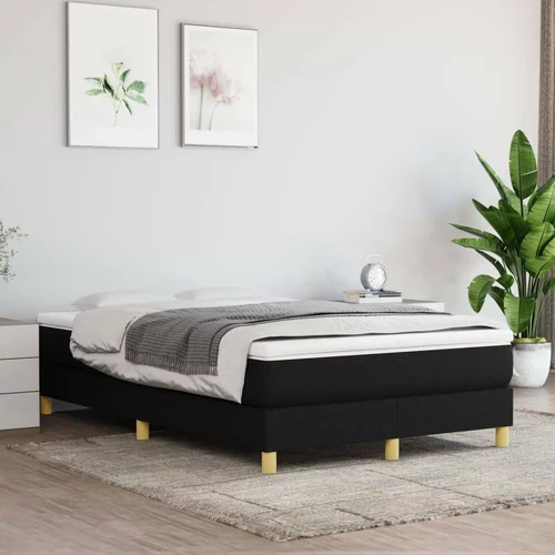  Box spring postelja z vzmetnico črn 120x200 cm blago, (20725183)