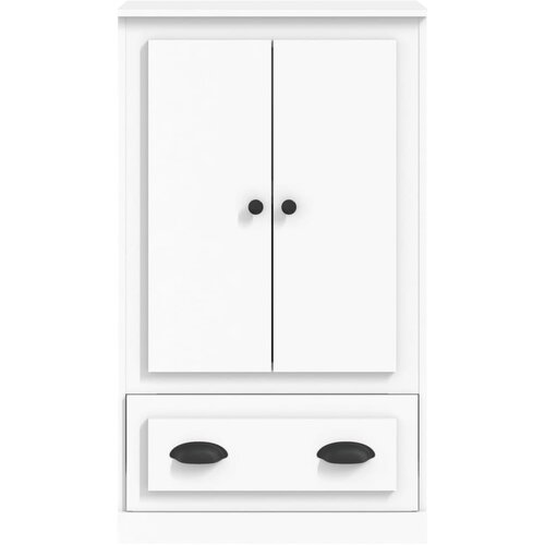  Visoka komoda bijela 60 x 35,5 x 103,5 cm od konstruiranog drva Slike