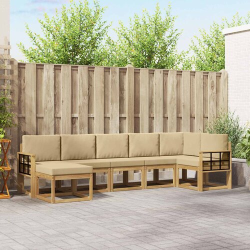  Set vanjskih sofa 7 kom. Bijela i bež Poliester Cijene