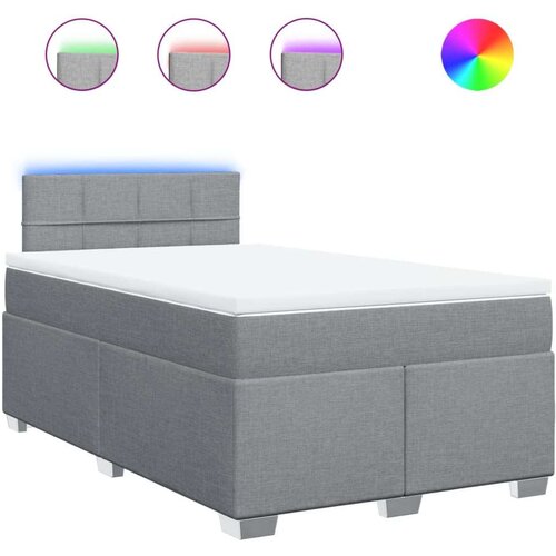 vidaXL Boxspring postelja z vzmetnico svetlo siva 120x190 cm blago Cene
