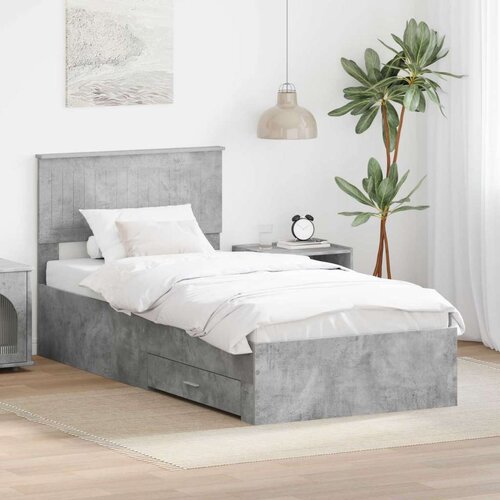 Okvir za krevet s uzglavljem Betonski sivi 90 x 200 cm Cijene