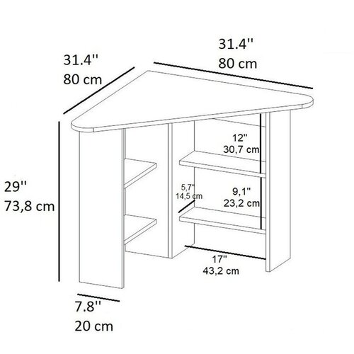 Hanah home beli ugaoni radni sto - OŠTEĆENA AMBALAŽA Slike