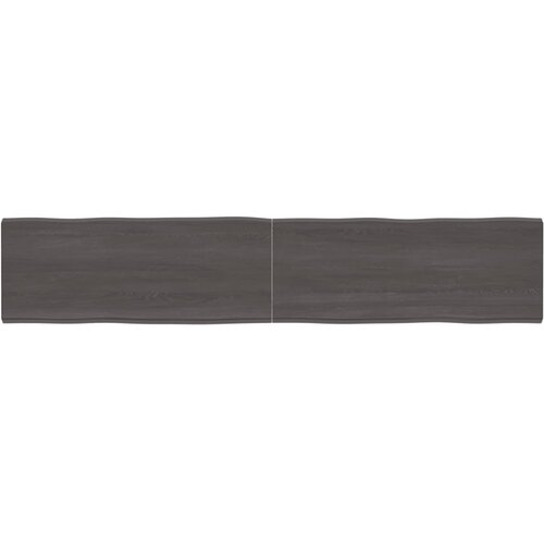 VidaXL Stolna ploča tamnosmeđa 200x40x(2-6) cm obrađena hrastovina Slike