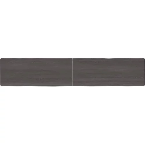 vidaXL Stolna ploča tamnosmeđa 200x40x(2-6) cm obrađena hrastovina