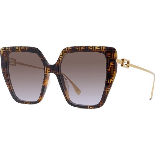 Fendi Baguette Brown Geometric Sunglasses - ONE SIZE (55) Cijene