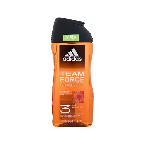 Adidas Team Force Shower Gel 3-In-1 gel za prhanje 250 ml za moške