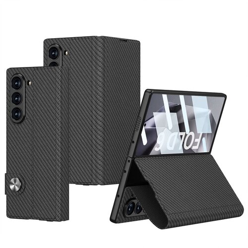 Maska leather za samsung F956B galaxy z fold 6 5G karbon/ crna Slike