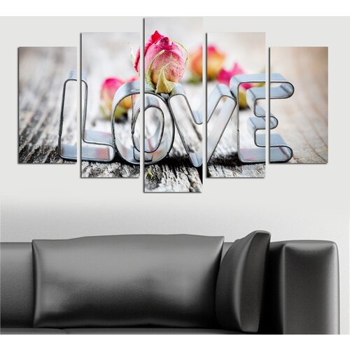 Wallity 5PMDF-24 multicolor decorative mdf painting (5 pieces) Cene