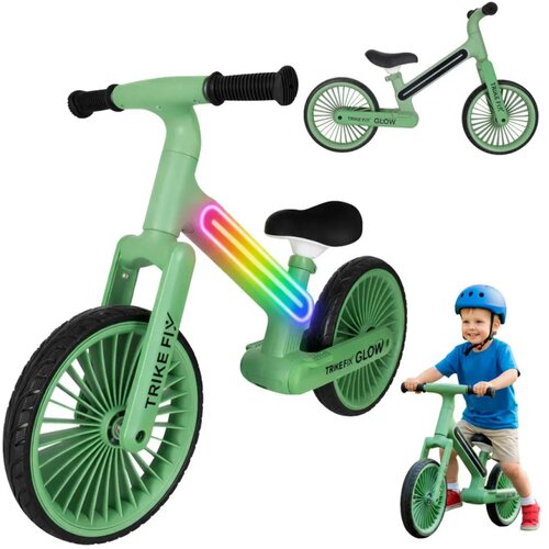Trike Fix Glow dječji balans bicikl s LED rasvjetom, zeleni Slike
