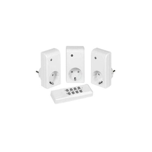 Vivanco set od tri utičnice + wireless remote sa RF kontrolom, 1000W, white 26551 Slike