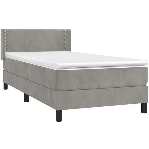 Box spring krevet s madracem svjetlosivi 100x200 cm bar&amp;scaron;unasti Slike
