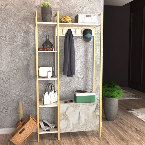 Woody Fashion Stalak za cipele 90x175x35cm Bijelo-zlatna Cijene