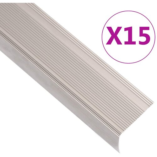 vidaXL Rubnjaci za stepenice L-oblika 15 kom aluminijski 100 cm bež Cijene