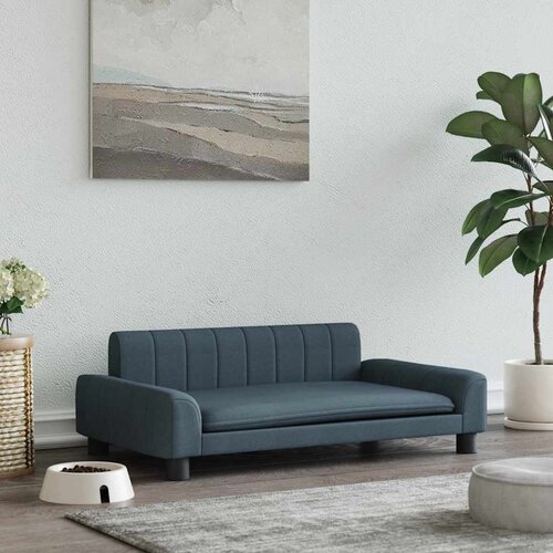  Krevet za pse tamnosivi 90 x 53 x 30 cm od tkanine Slike
