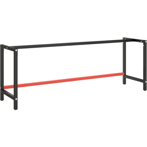 vidaXL Okvir za delovno mizo mat črn in mat rdeč 220x57x79 cm kovinski Cene