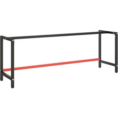 vidaXL Okvir za radni stol mat crni i mat crveni 220x57x79 cm metalni