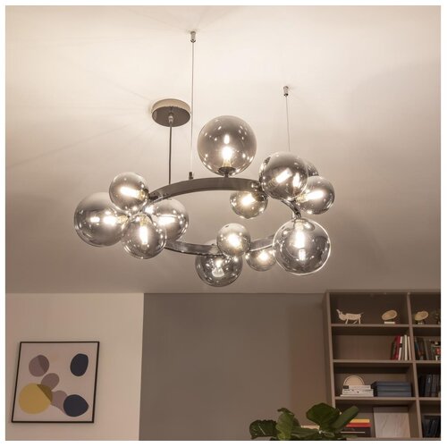  Brilagi - LED luster na sajli MILLA 15xG9/3W/230V crni hrom/zadimljeno staklo Cene