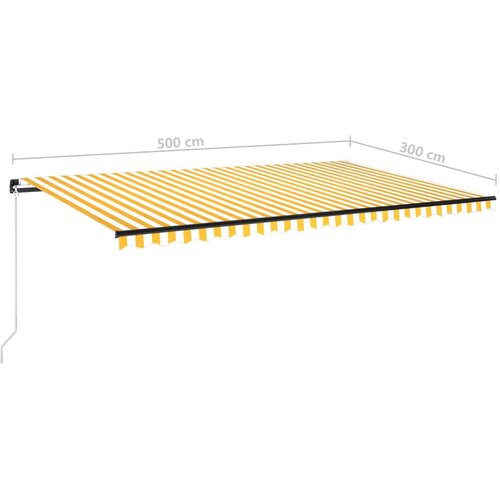  Tenda na ručno uvlačenje s LED svjetlom 500x300 cm žuto-bijela Slike