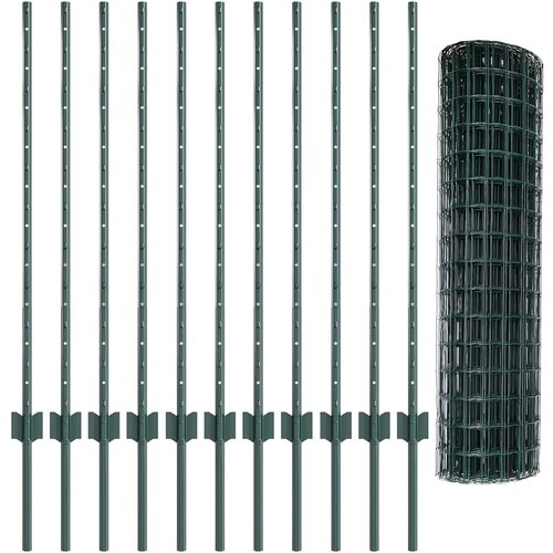 Euro ograda s postom 25 x 1 m Čelik premazan PVC-om Zelena Slike