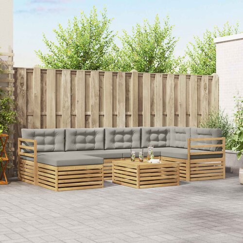  Set vanjskih sofa 7 kom. Bijela i svjetlosiva Smeđa 79 x 79 x 37 cm Cene