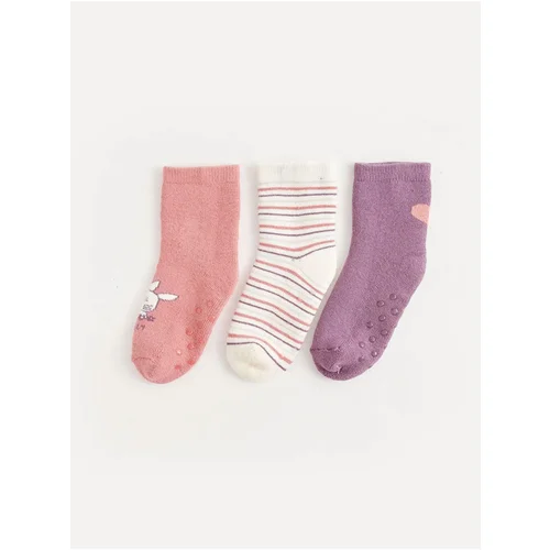 LC Waikiki 3-Pack LCW baby Printed Baby Girl Socks