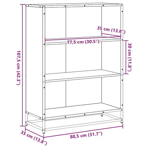  za knjige crni 80,5x35x107,5 konstruirano drvo Slike