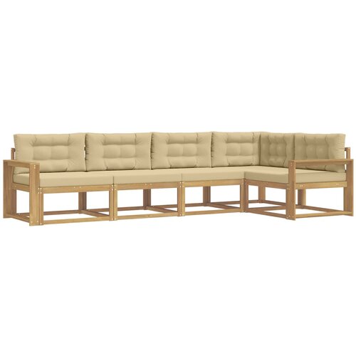 vidaXL Zunanja garnitura za sedenje 4 pcs Bela in bež Poliester, (5000282458) Cene