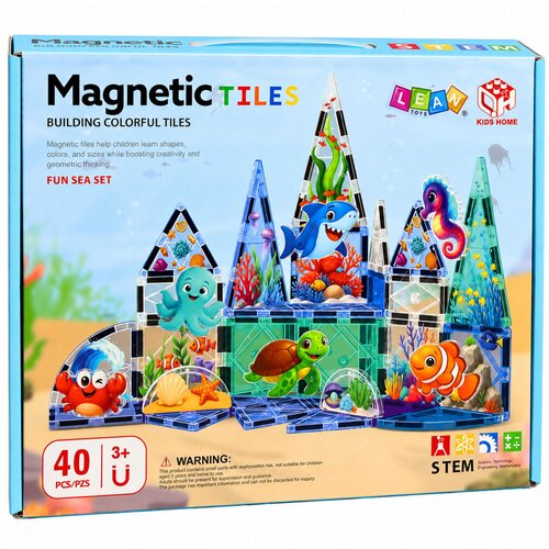 Magnetic Construction Blocks Sea Animals Ocean 40 pcs. Slike
