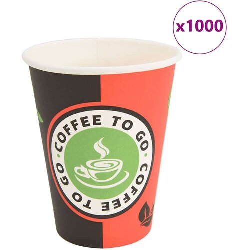 vidaXL Papirnate šalice za kavu 1000 kom 12 oz 300 ml crvene i crne Cijene