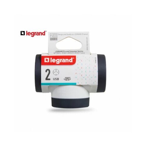Legrand 694522 adapter rotirajuci 2X2P+E 1XUSB-C (bela/t.siva) Slike