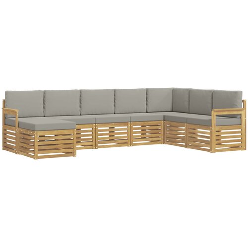  Set vanjskih sofa 8 kom. Bijela i svijetlosiva Poliester Slike