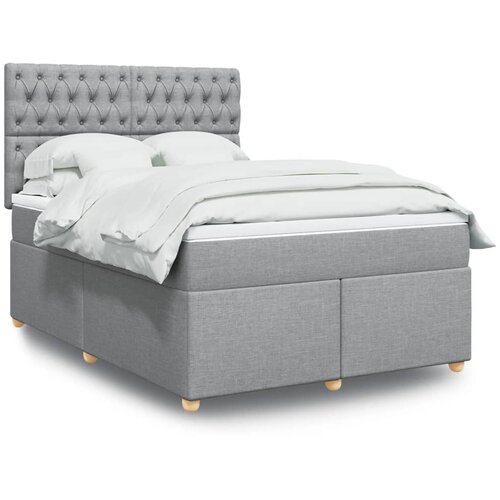  Krevet box spring s madracem svjetlosivi 140x200 cm od tkanine Cijene