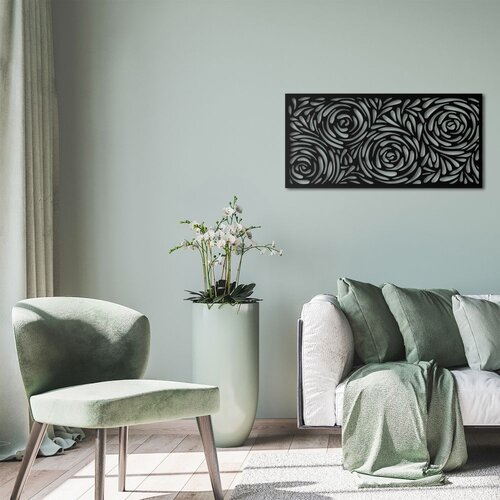 Wallity Zidna dekoracija ative Panel 2, 100x48 cm, 1.5 mm, Crna Cene