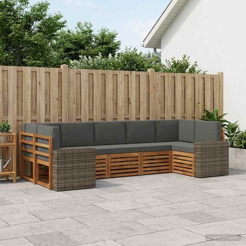  Sekcijska garnitura 7 pcs Prirodna i antracit Poliester Cene