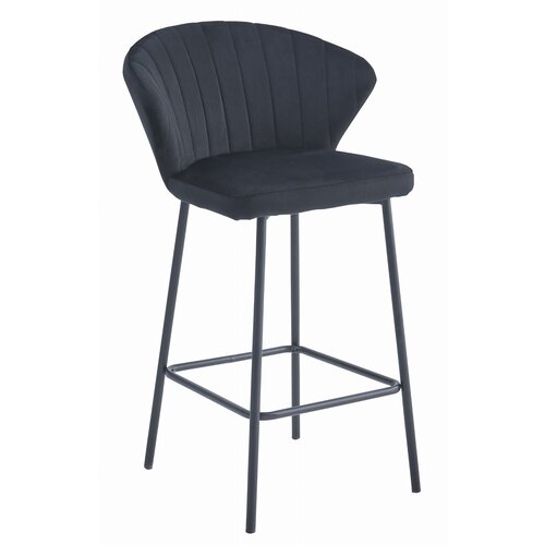Brandless Hocker GATTA - črn žamet / črne noge x 1, (22060666) Cene