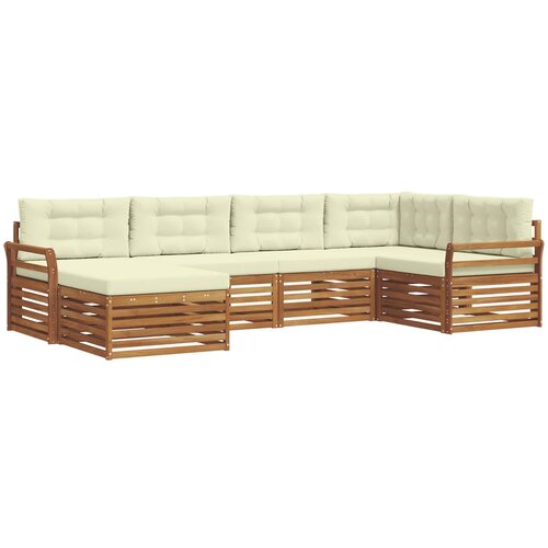  Set vanjskih sofa 6 kom. Prirodna i krem 329 x 170,5 x 73 cm Slike