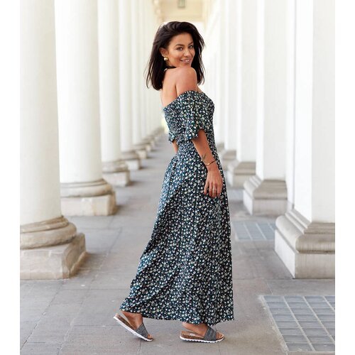 Gemre Black maxi floral dress Marcello Slike