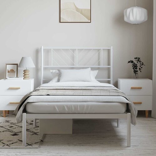  okvir za krevet s uzglavljem bijeli 100x190 cm Slike