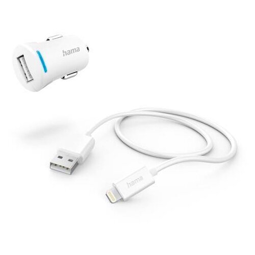 Hama 12 W punjač za auto, Lightning, 122923, Bijeli (kabel uključen) Cijene