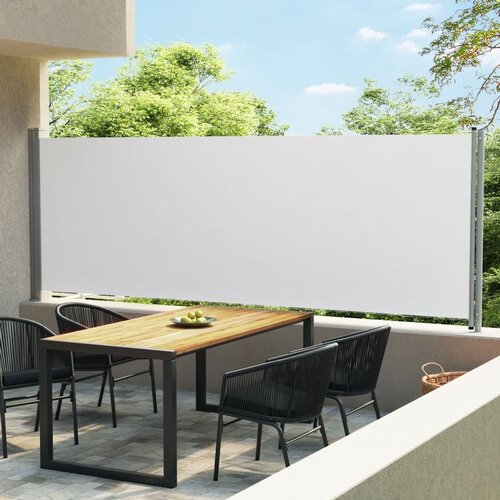  Uvlačiva bočna tenda za terasu 600 x 160 cm krem Slike